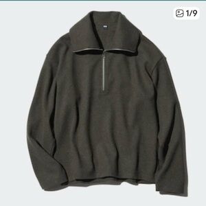 Uniqlo Women's quarter zip dark olive size M